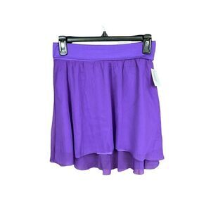 Aeropostale Mini Skirt Flare Sheer Overlay Purple Elastic Waist Junior Small